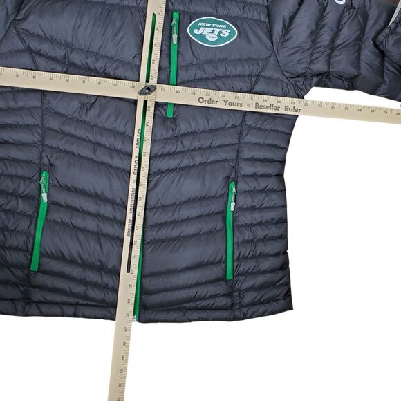 NEW Toray Gram Art Down Puffer Jacket NY Jets Corona Womens XL SLIM FIT M/L Blk - Picture 16 of 16